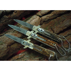 OEM GERMANY SOLINGEN SMALL SIZE DAMASCUS JUMPING KNIFE UDTEK01898